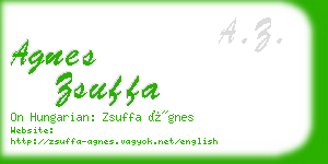 agnes zsuffa business card